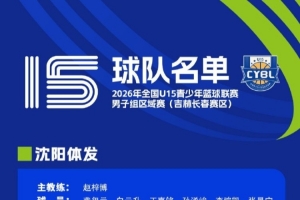 全国U15青少年篮球联赛男子组区域赛即将开赛 具体参赛名单出炉